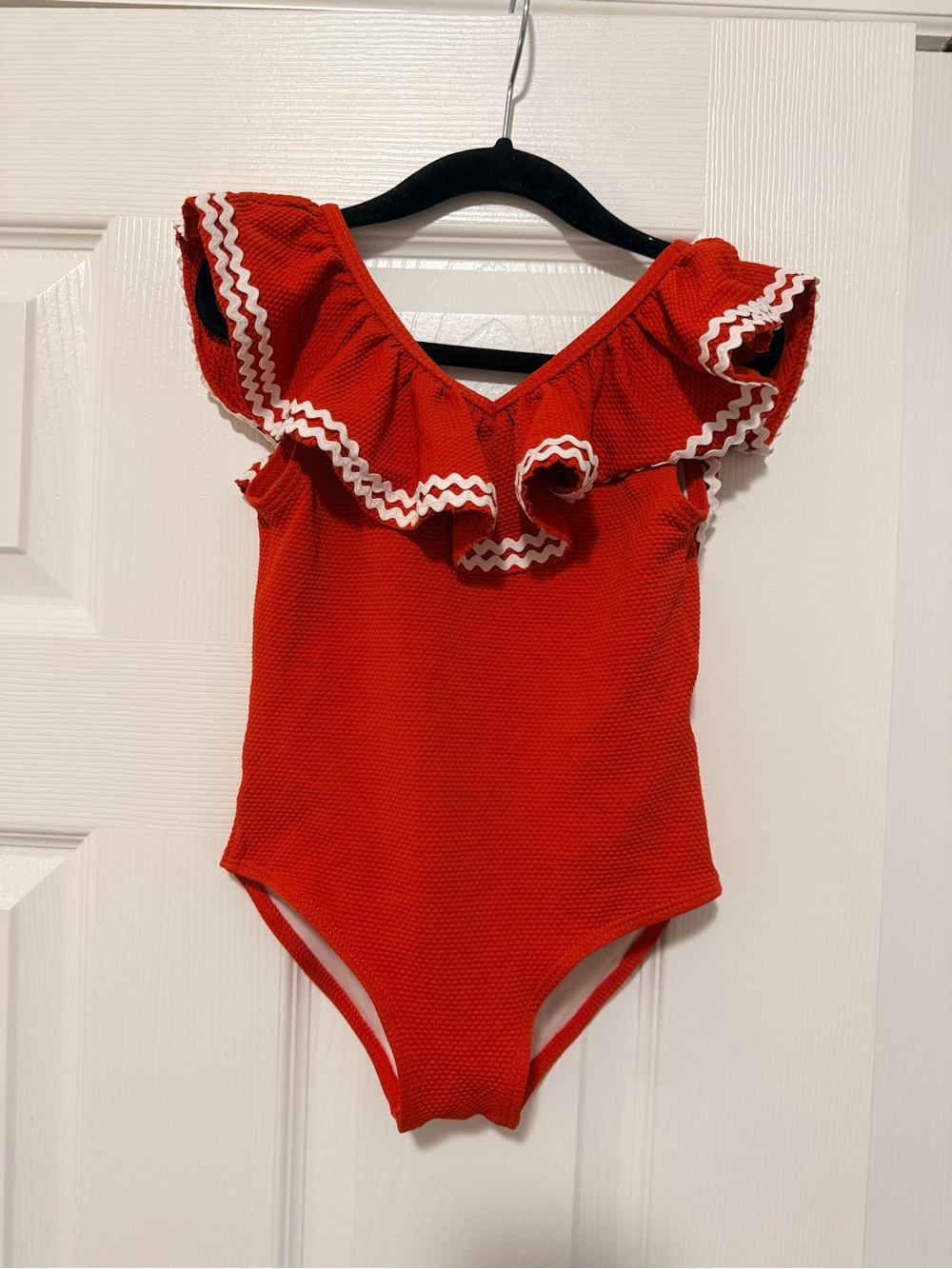 Janie and Jack Red Ruffle Trim One-Piece